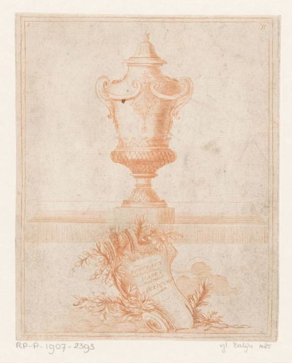 Vase and cartouche