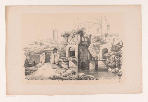 Bridge with overgrown tower