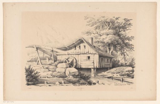 Watermill in a mountain landscape