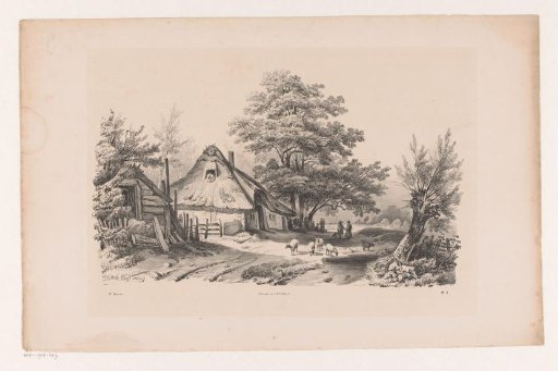 Country road with farmhouse