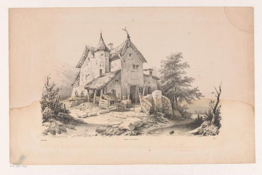 Praying figures in a landscape