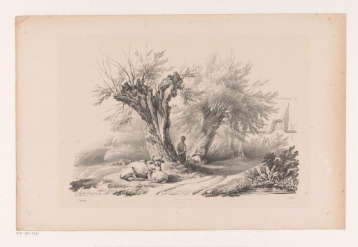 Country road with a resting man and woman
