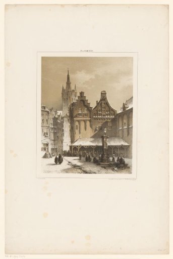 Square with market and water pump