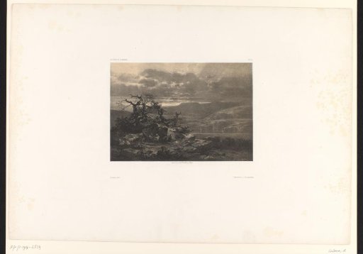 Mountain landscape with a lake by evening