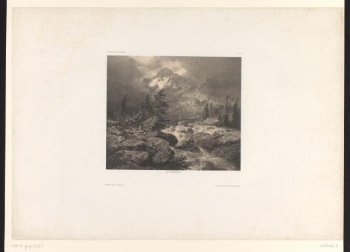 Mountain landscape with a stream along rocks
