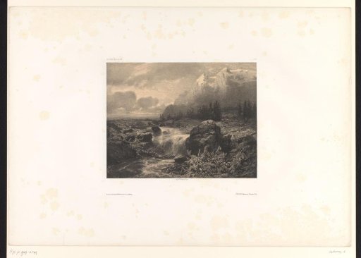 Mountain landscape with a stream between the rocks