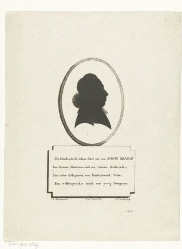 Silhouette portrait of the minister Simon Brand
