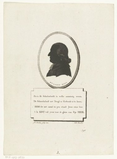 Silhouette portrait of preacher Ewald Kist