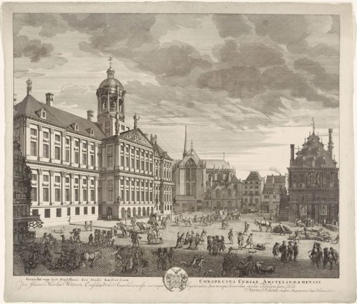 View of the Town Hall on the Dam in Amsterdam