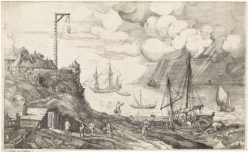Ships off the coast