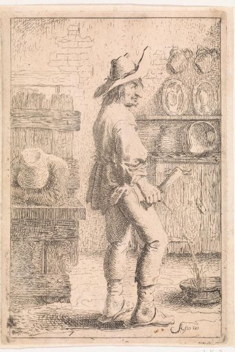 A urinating man