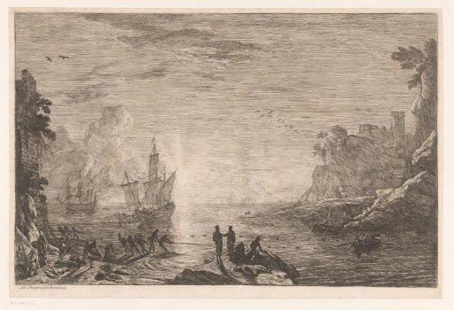 Seascape with sunset