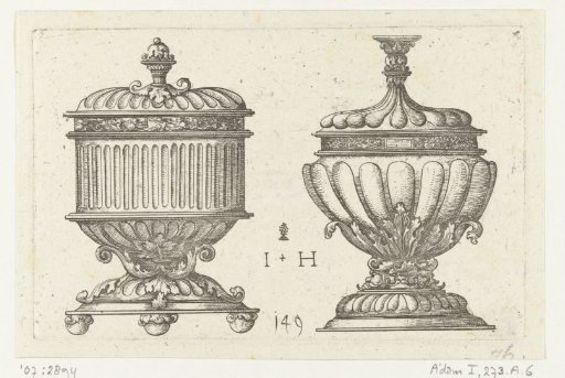 Two vases with lids