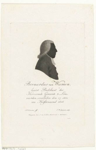 Silhouette portrait of Bernardus van Weemen
