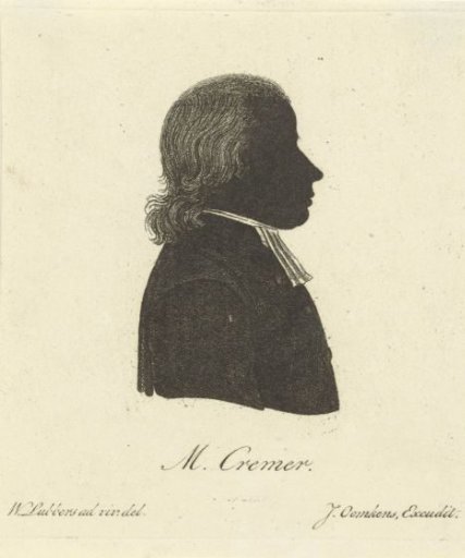 Silhouette portrait of Melchior Cremer