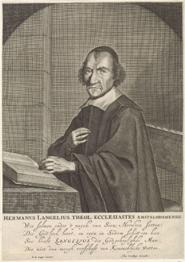 Portrait of the Amsterdam preacher Hermanus Langelius