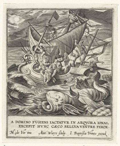 Jonah is thrown overboard by the sailors