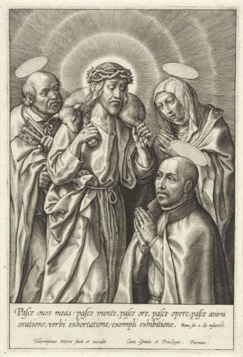 Ignatius of Loyola Kneeling before Christ as the Good Shepherd