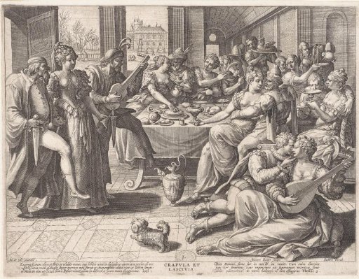 A Celebrating Company Around a Table