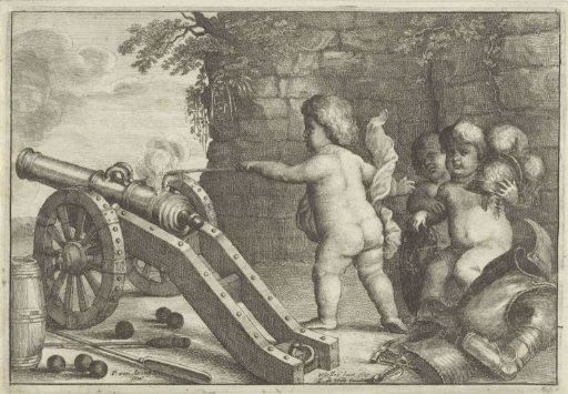 Putti Firing a Cannon: The Element Fire