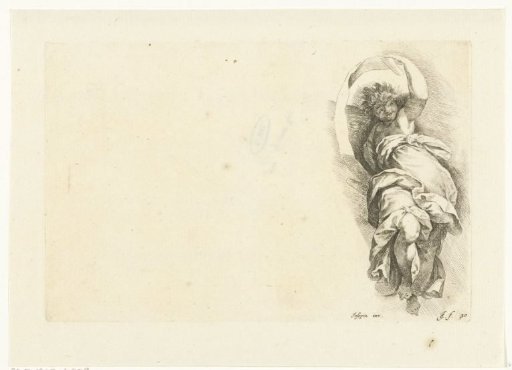Hovering angel with a scroll