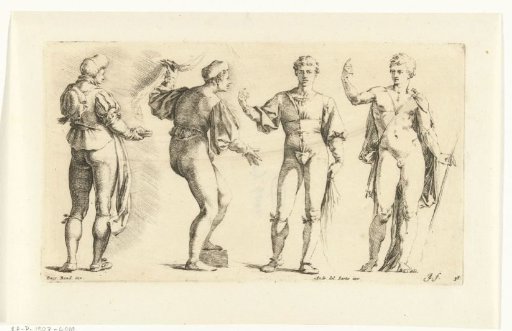 Four Standing Men in Different Poses