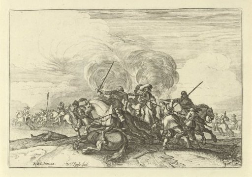 Battlefield Scene with Riders