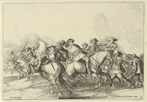 Battlefield Scene with a Stabbed Rider