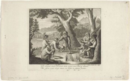 Monkeys playing skittles