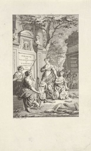 Title page for: B. Huydecoper 'Proeve van taal en dichtkunde of Vondels Herscheppinge van Ovidius', 1782