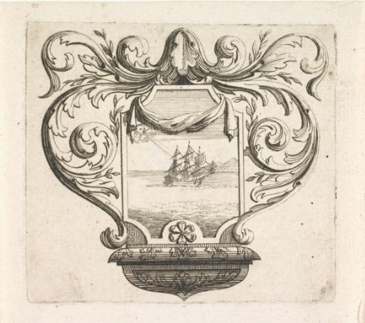 Vignette with a Sailing Ship