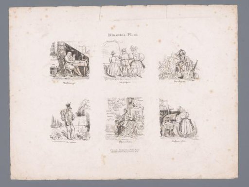 Six scenes with various figures