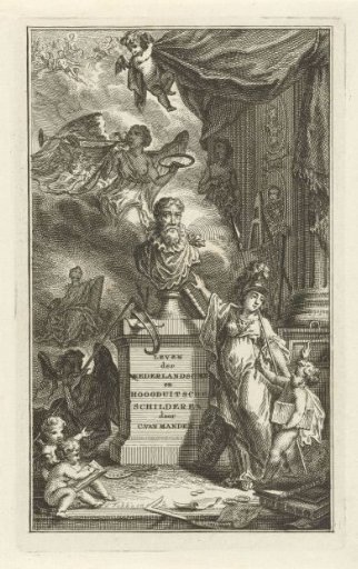 Portrait of Karel van Mander honoured by a putto