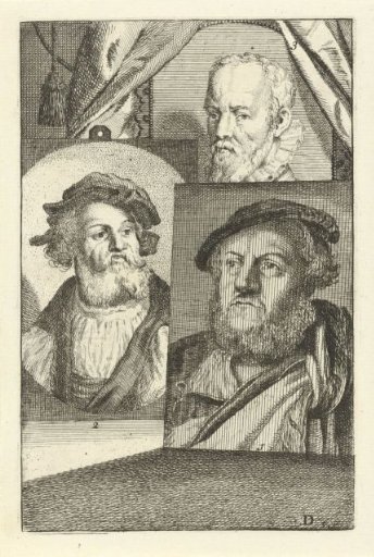 Portraits of Hans Sebald Beham, Lucas Cranach I and Gerard de Jode