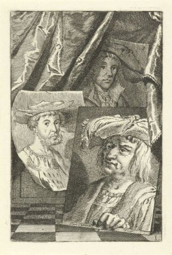 Portraits of Hugo Jacobsz., Jan Massijs and Lucas Cornelisz. Kunst