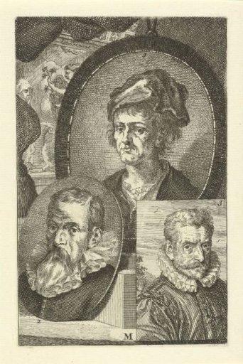 Portraits of Jan Joest van Calcar, Christoffel Zwarts and Philips Galle