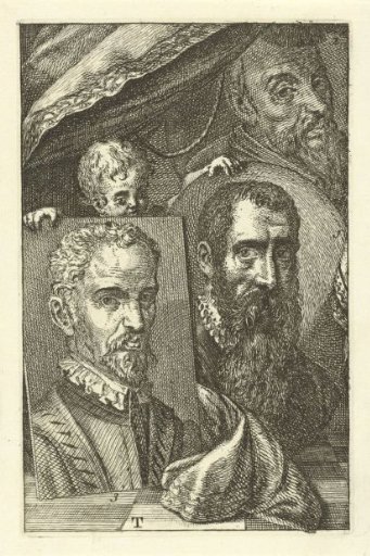 Portraits of Pieter Brueghel, Joachim Beuckelaer and Hubert Goltzius