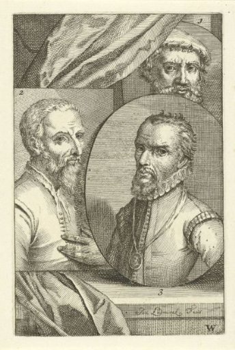 Portraits of Pieter Coecke van Aelst, Maarten van Heemskerck and Michiel Coxie