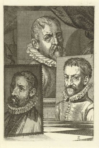 Portraits of Anthonie Blocklandt, Dirck Barendsz. and Dominicus Lampsonius