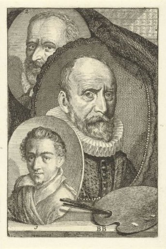 Portraits of Marten van Valckenborch, Crispijn van den Broeck and Pieter van Veen