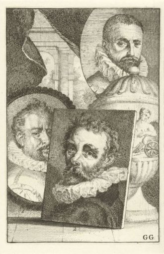 Portraits of Bartholomeus Spranger, Cornelis Ketel and Paul Bril