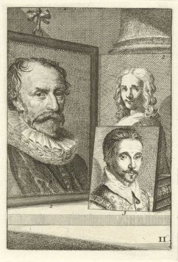 Portraits of Michiel Jansz. van Mierevelt, an unidentified person and Willem Jacobsz. Delff