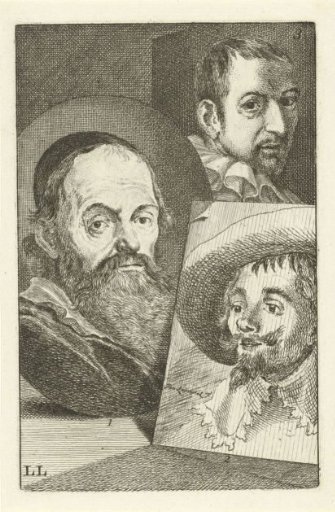 Portraits of Hendrick Goltzius, Hendrik Cornelisz Vroom and Cornelis Cornelisz. van Haarlem