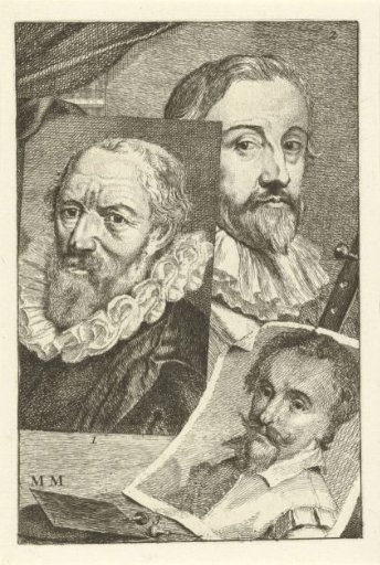 Portraits of Jacob Matham, Pieter de Jode I and Adam Elsheimer