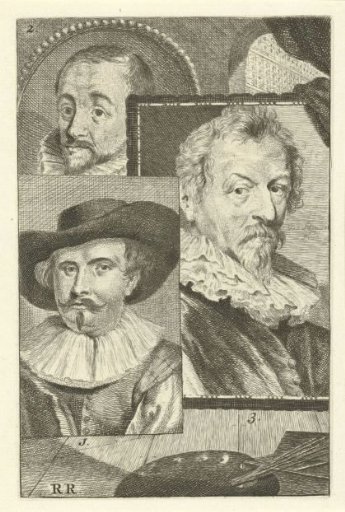 Portraits of Willem van Nieulandt II, Gerrit Pietersz. Sweelink and Hendrik van Balen I