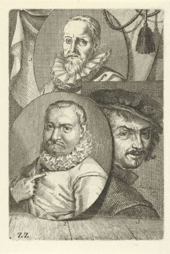 Portraits of Aart Jansz. Druyvestein, Roelant Savery and Frans Hals