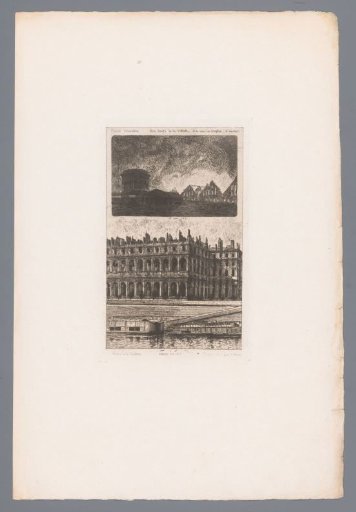 Harbour of Villette and the Cour des Comptes on fire