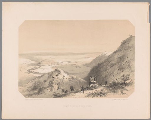 Hunters on the Hunt in a Hilly Landscape