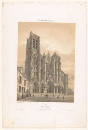 View of the facade of the cathedral in Bourges