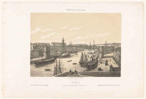 View of the new bridge over the Penfeld river in Brest